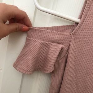 Cold Shoulder Blush Pink Ruffled Top